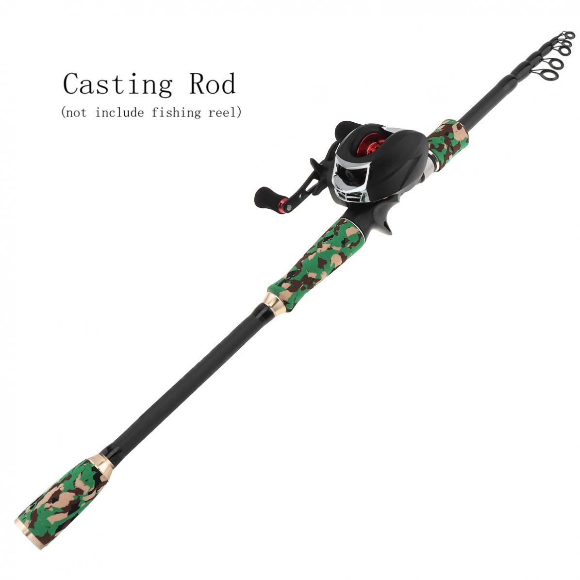 2.7m Green Camouflage Carbon Fiber Lure Fishing Rod Spinning Casting Rod 7 Section Telescopic