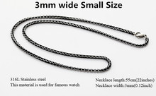 Trendy Box Link Chain Men Jewelry High Quality Never Fade Black 316L Stainless Steel Necklace Men