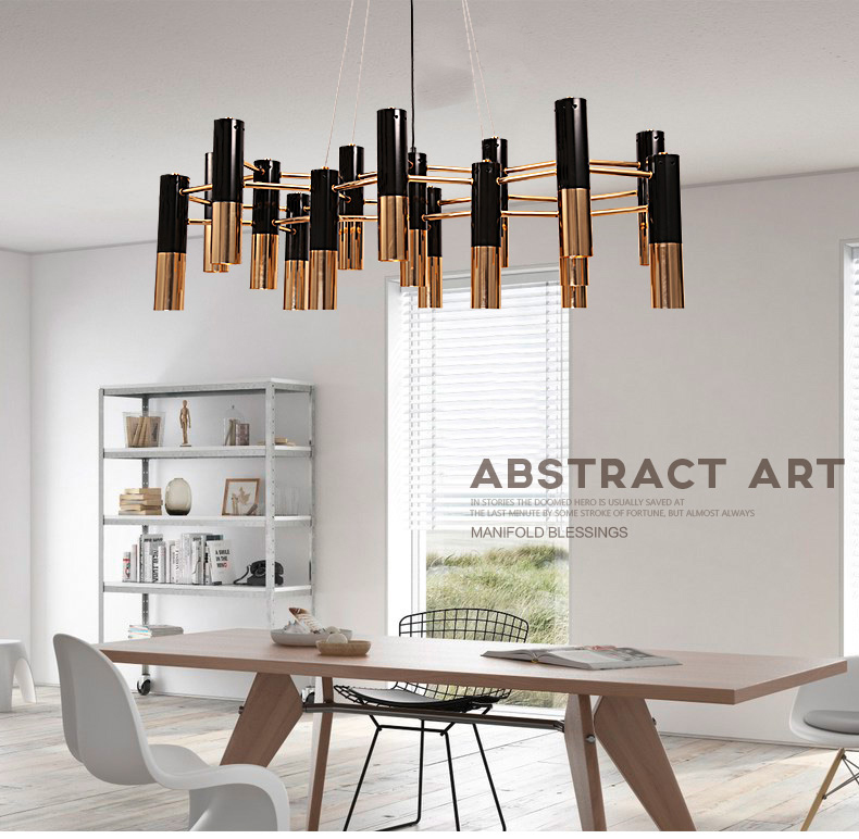 Delightfull ike kroonluchter moderne design hanglamp suspension eetkamer woonkamer restaurant zwart wit kleur