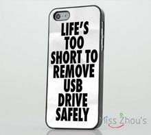 For iphone 4/4s 5/5s 5c SE 6/6s plus ipod touch 4/5/6 back skins mobile cellphone cases cover Lifes Too Short Funny Joke Quote