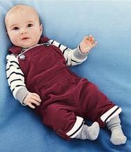 2015 free shipping Retail 1 set Top Quality! baby boy T-shirt+overalls 2 pcs/suits infant casual clothing sets