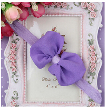 1pc New Style Baby Girls hair accessories newborn baby chiffon bow Headband Flowers Hairwear 14colors