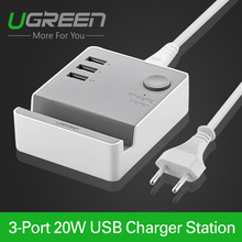 Ugreen заряжателя стены USB универсальное зарядное устройство 5V4A ес великобритании 3 разъём(ов) мобильный телефон смарт-зарядное устройство для iPhone Samsung Xiaomi LG