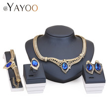 Maxi Necklace Fine Women African Beads Jewelry Sets For Party Bridal Crystal Wedding Dress Accessories Set Earrings Pendants
