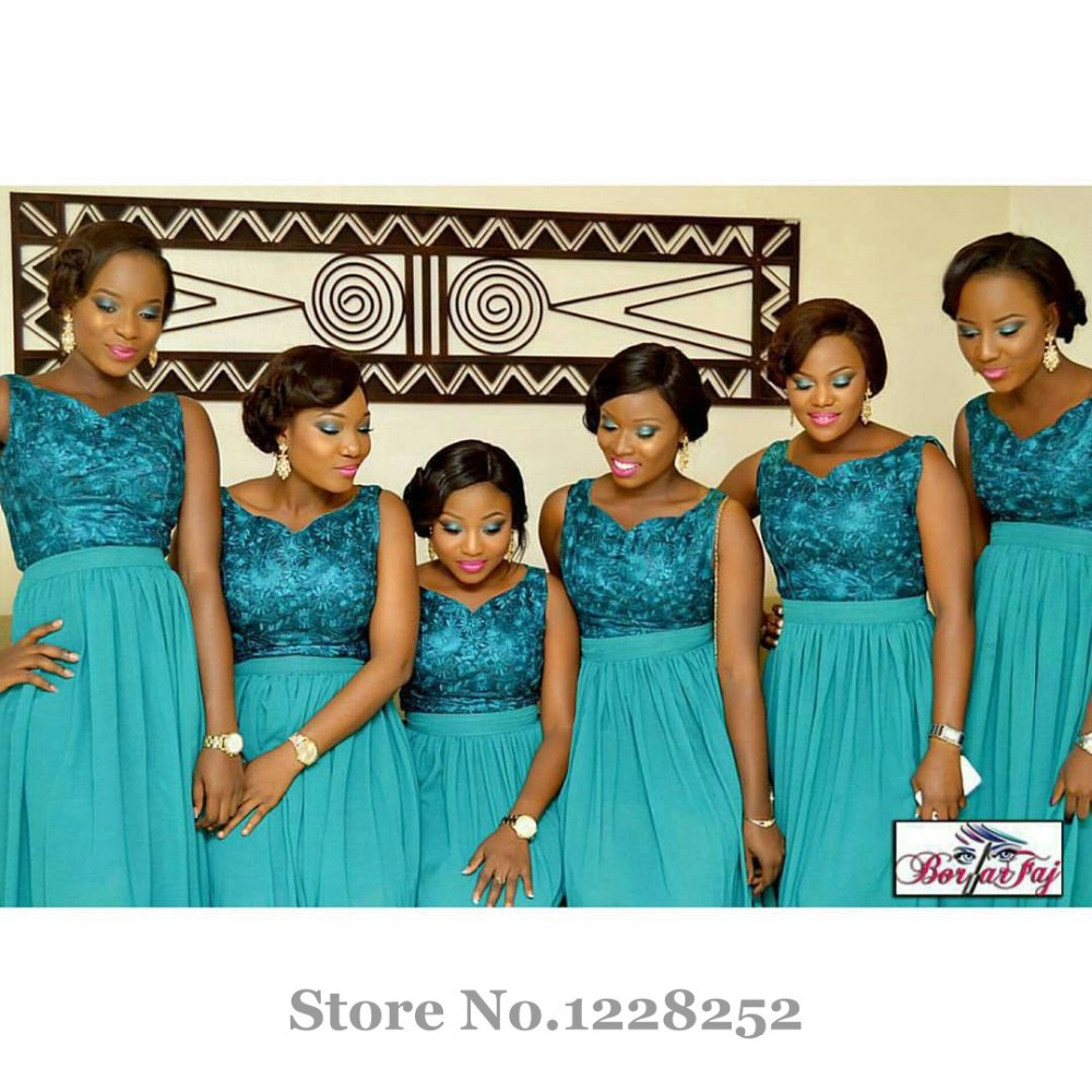 Cute Plus Size Turquoise Lace Bridesmaid Dresses
