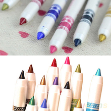12 Colors Cosmetic Glitter Eye Shadow Lip Liner Eyeliner Pencil Pen Makeup Set 1UJT