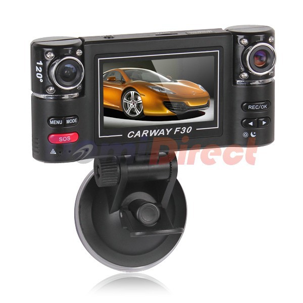 2014 New 2.7 inch LCD F30 DVR Wide Angle Dual Lens Car DVRs G-Sensor Car Black Box Dual Camera Night Vision With Remote Control (1)