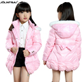 Winter White Down Jacket For Girls 2015 Bow Kids Coat Jackets Big Cape Children Clothing Clothes