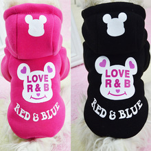 2015 Free shipping Dog Clothes Cartoon Bear Hoodie Warm Sweater Puppy Coat Apparel Pet Product Size:XS-2XL
