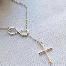 Simple 8 Shaped Cross Collar Choker Statement Necklace Women Jewelry 1ORJ