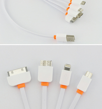 4pieces/lot 50cm 4 in1 USB Sync Data Cable Recharging Cable For iPhone4/5/5S/5C IPhone6/6plus Samsung HTC Android Free Shipping