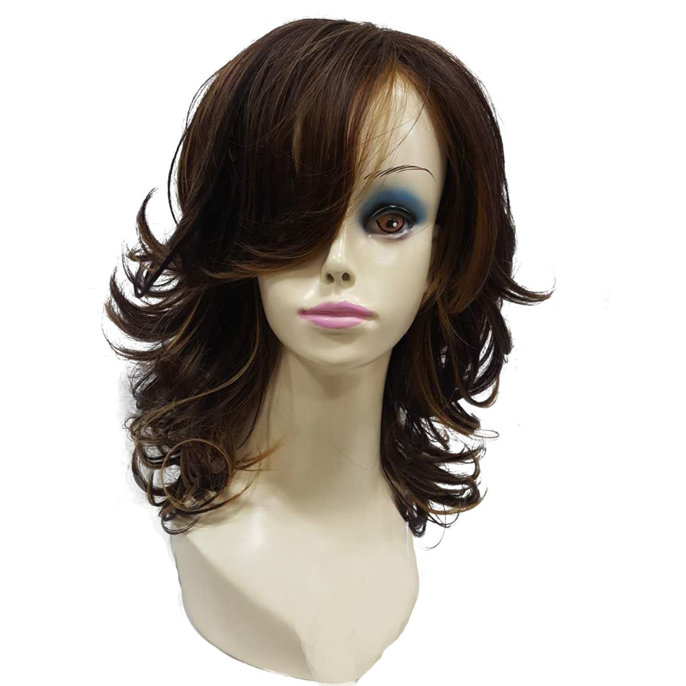 Strongbeauty Women S Wig Auburn Layered Medium Curly Hairstyles