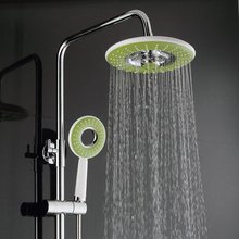 2Pcs Showerhead SPA Water saving ABS Green Round Spray Rain Top Rain Shower Heads Hand held