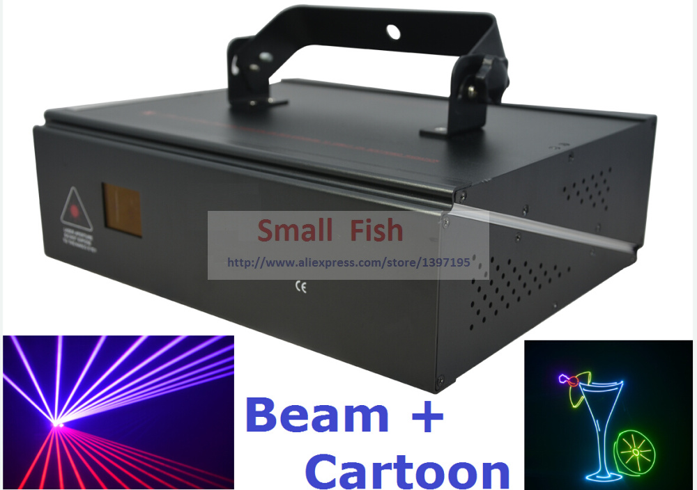 DMX ILDA 2D Multi Color 1W RGB Beam Animation Laser Light DJ Lights Stage Lighting Laser