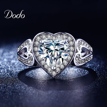 Exquisite Wedding Engagement rings for women Gold plated jewelry luxury heart shape rings Accessories bijoux midi ring DR193