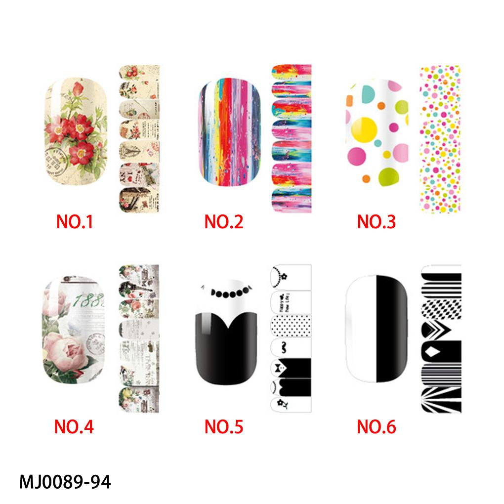 2015 Lovely 6 pattern beautiful nail art stickers decals Wraps Manicure Decoration for women lady cosmetic