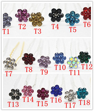 10pcs Hair Pins Multi-color Rhinestone Brides Hair clips Wholesale Women Hair Jewelry Accessories Fashion bijoux cheveux H-429