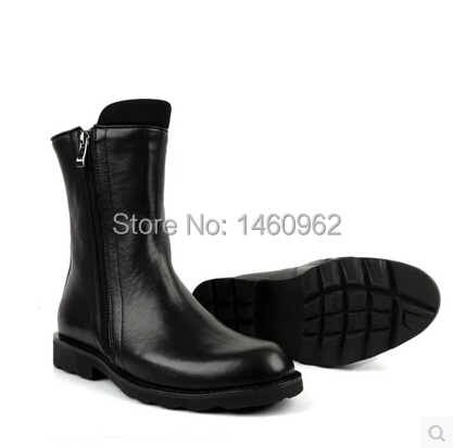 2014 New Coming High-end Designer Quality Men Fashion Boots Plain Solid Zipper Shoes Genuine Leather Business Casual Boots