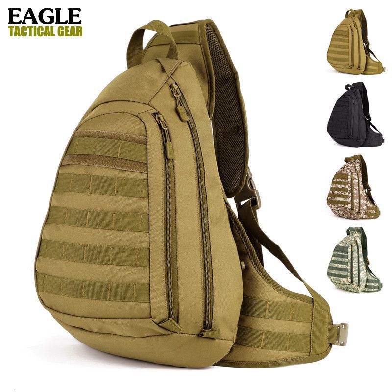 MOLLE Tactical Sling Chest Pack Bag Single Shoulder Backpack Military Equipment Men&#39;s Travel ...