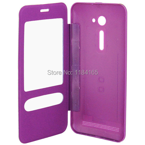 KOC-1928P_1_Leather Case + Plastic Replacement Back Cover with Call Display ID for ASUS Zenfone 2 (5.0) ZE500CL