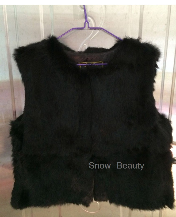 women rabbit fur vest short (38)