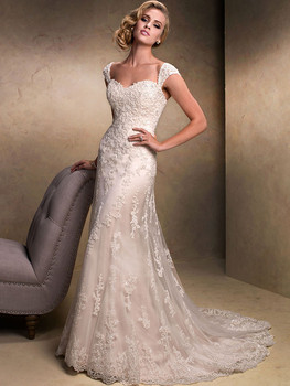 Бесплатная доставка 2015 свадебные платья Noiva принцеса съемный Cap рукавом русалка милая элегантный Disscount свадебное платье Sweetangel