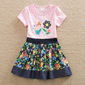 2016 Neat BABY Girl Clothes short Sleeve Girls Dress Kids pretty Dresses A line children clothing