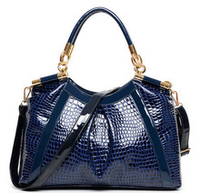 Florid NEW fashion 2016 japanned leather for Crocodile women’s handbag formal women’s handbag messenger bags freeshipping
