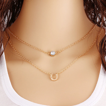 Western Fashion Charm Brand Gold silver Multilayer Choker Necklace Bar Collar Bid Necklace Metal Chain Women