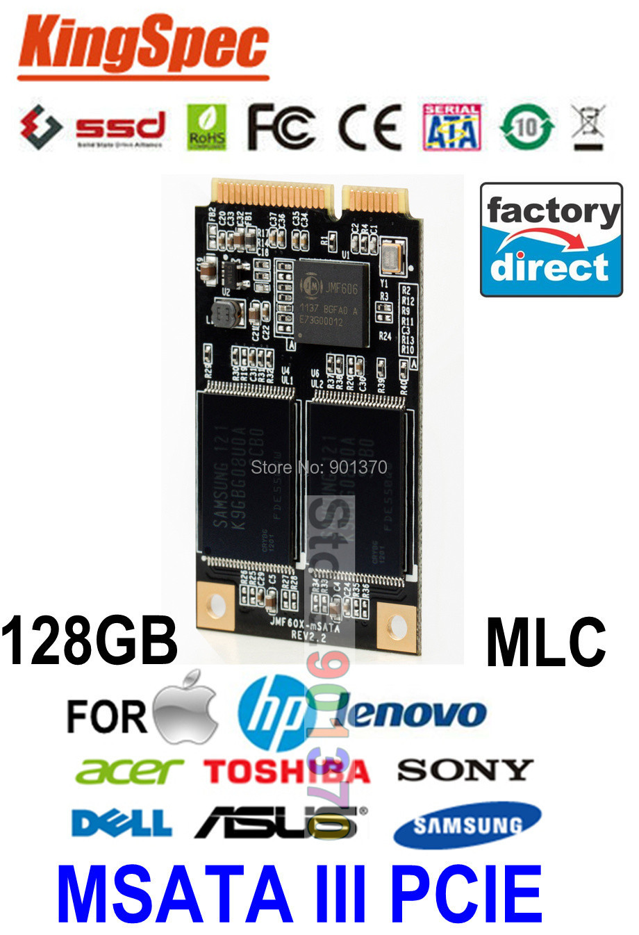  PCIE MSATA 128  SSD SATA III   120   HP  Asus    Lenovo V370 V470 Y470 K26 K27