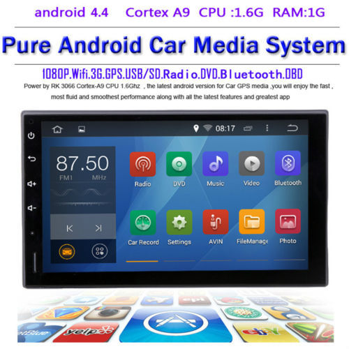 2 DIN android- 4.4.4   GPS  3  wi-fi 1  DDR3 1.6   A91024 * 600 Stereo101mm * 176  7  navi  2DIN