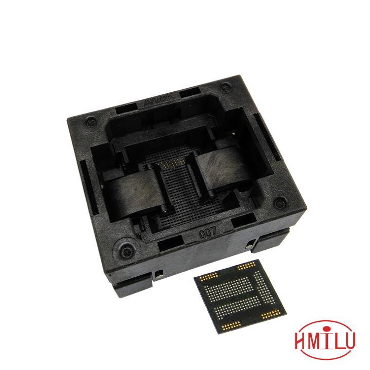 eMCP221 TOP-OPEN down press socket adapter without PCB board flash memory data recovery burn-in test programming code