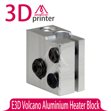 3D Printer E3D Volcano Aluminium Heater Block Full Metal Size 20*20*11mm for DIY 3D printer