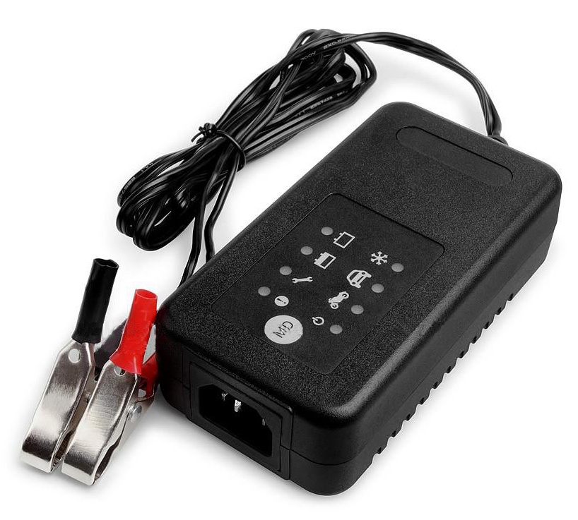 12V Car Battery Charger 0.8/3.3A Motorcycle Charger Lead Acid Battery, Charge Mode 4 Stages,MCU Control