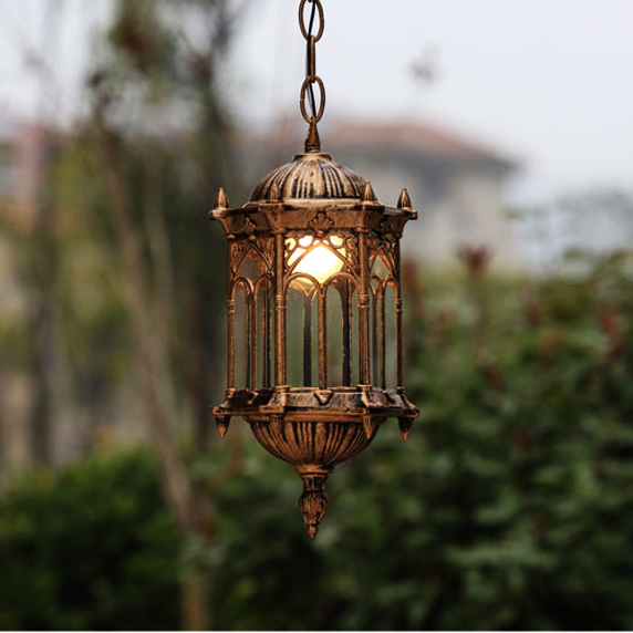 outdoor lamp garden pendant lights110V 220V 240V vintage gazebo droplight terrace pendant e27 led bulbs included