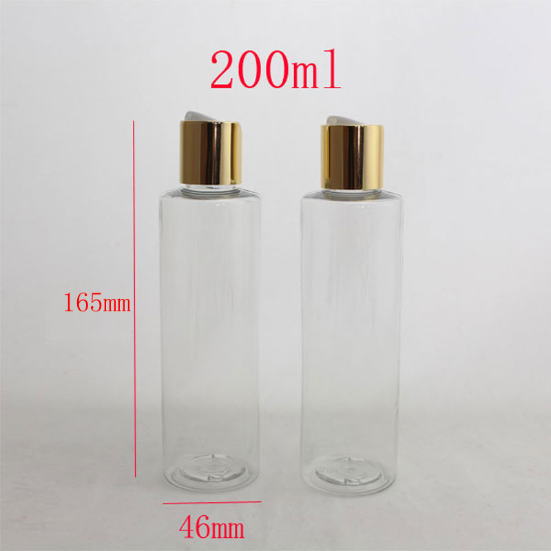 200ml X20 empty round transparent cosmetic shampoo bottle containers with aluminum disc top cap,DIY aluminum cap empty bottles