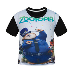 Zootopia T-shirt Boys Clothes 2016 Summer Boys T Shirt Kids Clothes Children Clothing Fashion Zootopia Shirt Short Sleeve