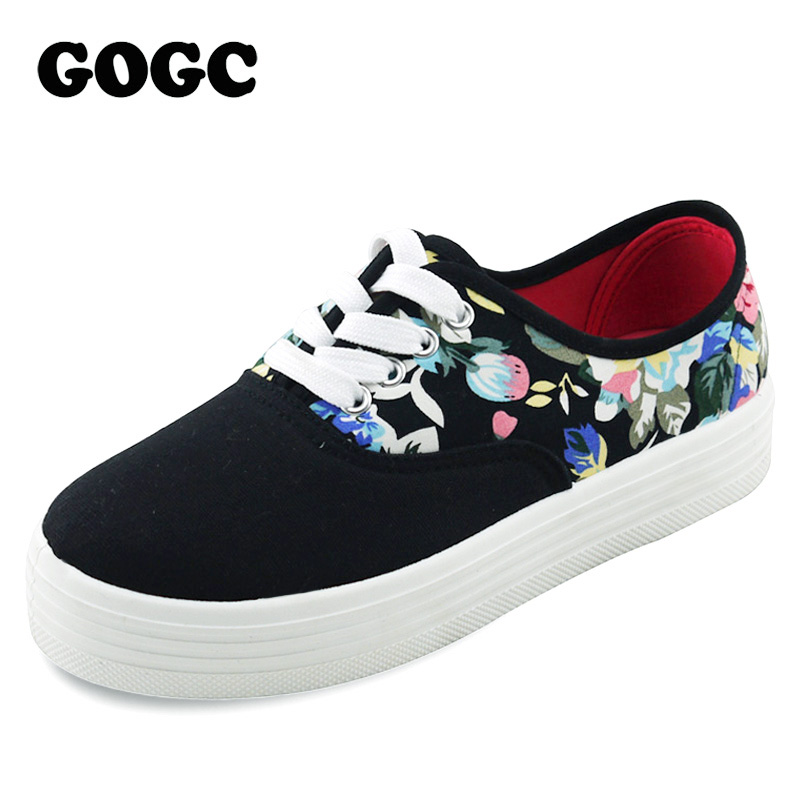 GOGC Flower font b Women b font Canvas font b Shoes b font for Summer Female