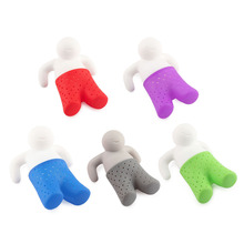 Portable Creative Silicon Mr Tea Infuser Mixed Color 5PCS Pack 