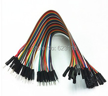 Free  Shipping   40pcs in Row Dupont Cable 20cm 2.54mm 1pin 1p-1p Female to Male jumper wire for Arduino