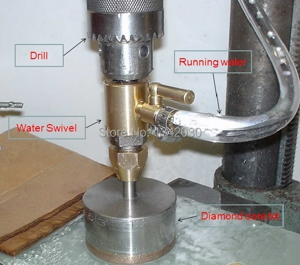 Гаджет  High quality glass tools Water swivel for straight shank drill bits None Инструменты