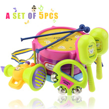 0-3 years old baby toys 5pcs hand drum beat rattles educational toys children rattle for newborn baby