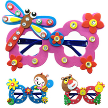 1 PCS Kids handmade DIY Eva glasses personalized decoration puzzle cartoon glasses educational toys for children Gift W020