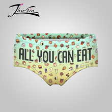 all you can eat 3D Print Sexy Panties women boxer Underwear Briefs calcinha de renda
