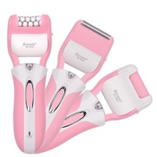 3-In-1 Rechargeable Electric Female Epilator Depilation Bikini Hair Removal Shaver Razor Foot Care Callus Remover for Women -P45