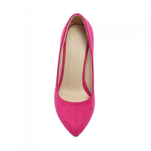 Red Bottom High Heels Ladies Shoes Flock Pointed Toe Women Pumps Shoes Woman Red Sole High