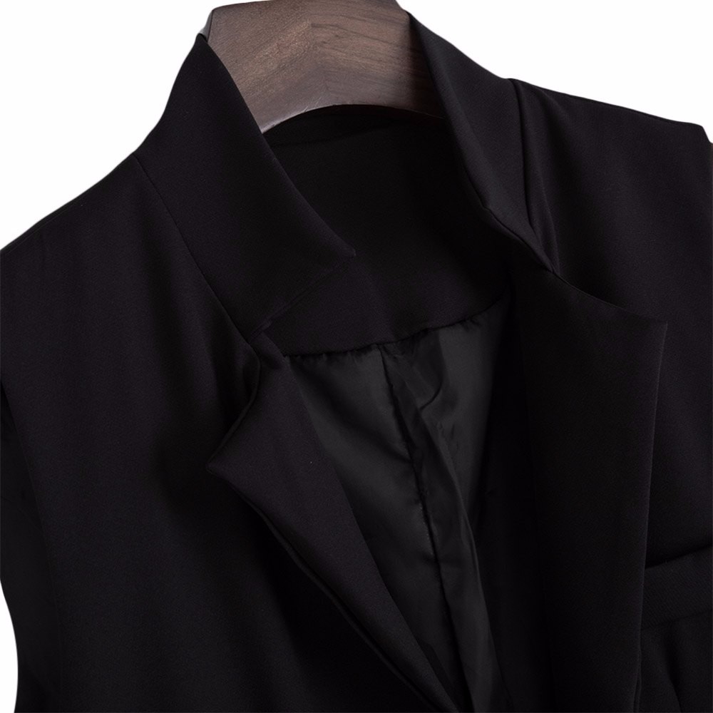 VESTLINDA Long Vest Back Split Outwear Waistcoats Women White Black Jacket Coat Sleeveless Cardigan Pocket Blazer Vest Femme Top 21