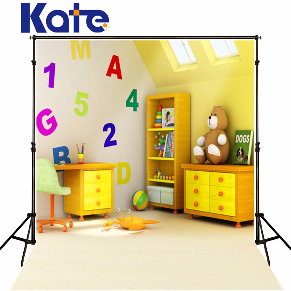 Por Bookcase Photos Lots From China Kate Digital Printing Photography Backdrops Alphabet Background Cute Bear Yellow Bookcase Cabinet For Children Photo