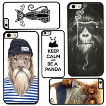 For iPhone 4 4s New Style Head Case Cartoon Monkey Lion Penguin Panda Animal Hand Drawn Animal Back Case Cover