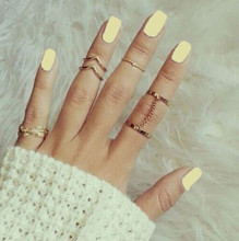New 2015 6Pc Fashion Personality Leaf Knuckle Midi Mid Finger Tip Stacking Chain Ring